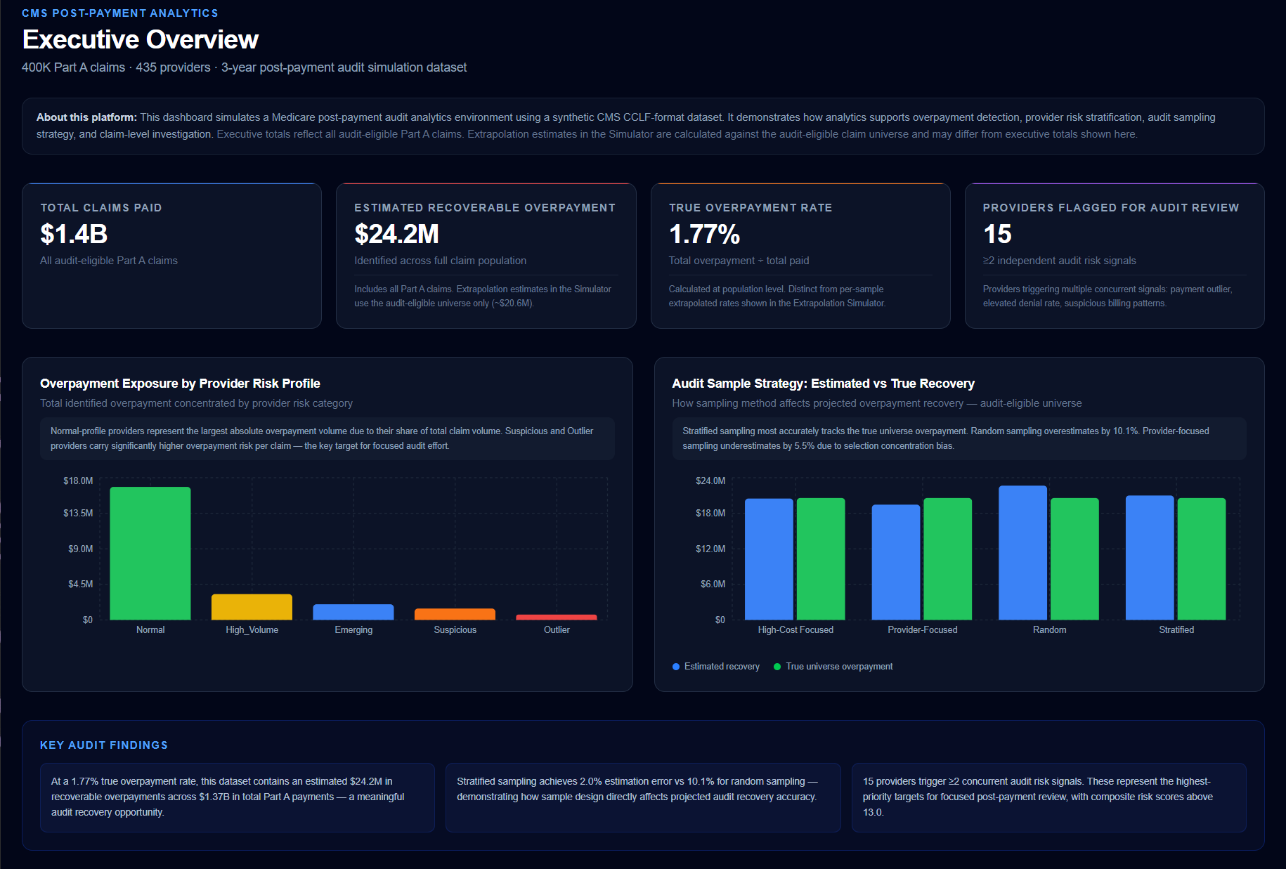 CMS Post-Payment Audit Analytics Platform